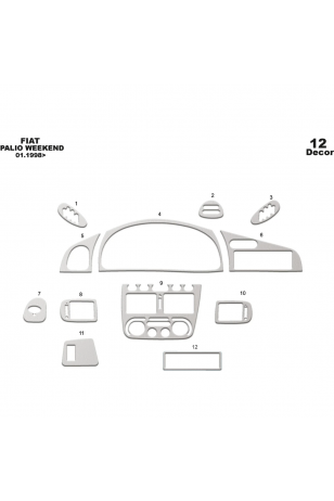 Fiat Palio Weekend Ön Torpido Kaplama 12 Parça 1998-2002