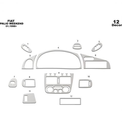 Fiat Palio Weekend Ön Torpido Kaplama 12 Parça 1998-2002