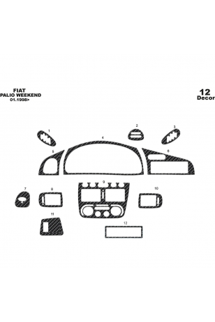 Fiat Palio Weekend Ön Torpido Kaplama 12 Parça 1998-2002