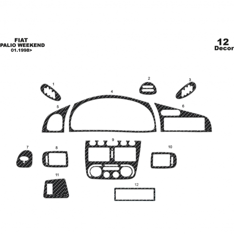 Fiat Palio Weekend Ön Torpido Kaplama 12 Parça 1998-2002