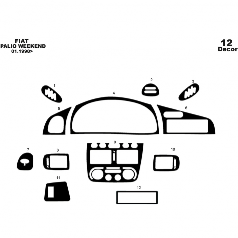 Fiat Palio Weekend Ön Torpido Kaplama 12 Parça 1998-2002