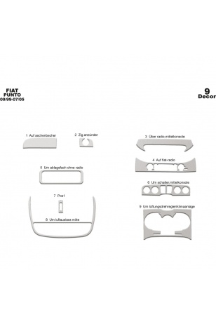 Fiat Punto Ön Torpido Kaplama 9 Parça 1999-2005