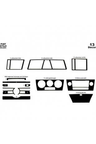 Fiat Stilo Ön Torpido Kaplama 13 Parça 2003-2009