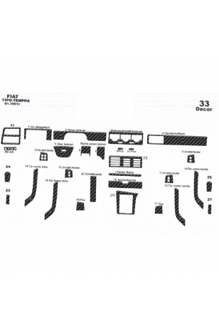 Fiat Tempra Ön Torpido Kaplama 33 Parça 1991-1995