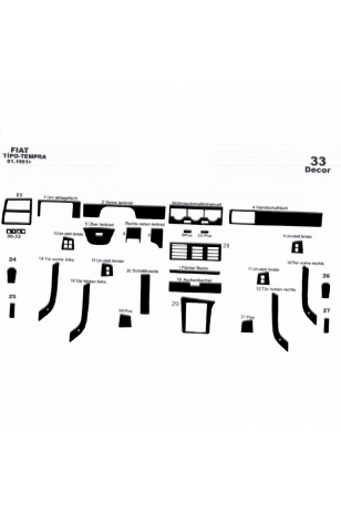 Fiat Tempra Ön Torpido Kaplama 33 Parça 1991-1995