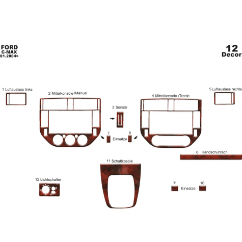 Ford C Max Maun Kaplama 2004-2010 ARASI 12 Parça