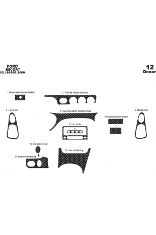 Ford Escord Maun Kaplama 1995-2000 arası 12 Parça