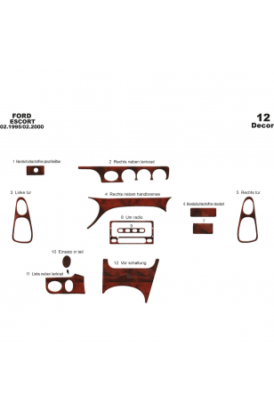 Ford Escord Maun Kaplama 1995-2000 arası 12 Parça