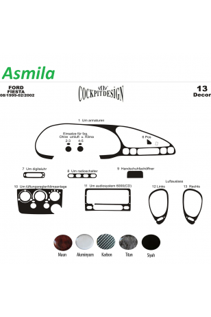 Ford Fiesta Maun Kaplama 1999-2002 arası 13 Parça