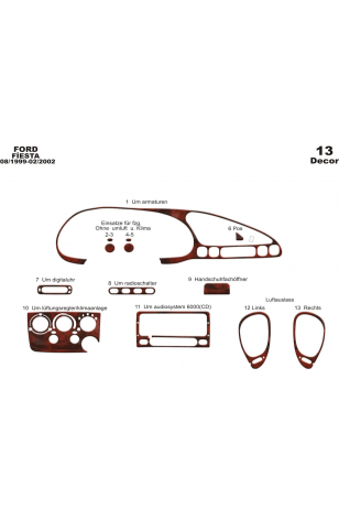 Ford Fiesta Maun Kaplama 1999-2002 arası 13 Parça