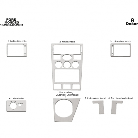 Ford Mondeo Maun Kaplama 2000-2003 arası 8 Parça