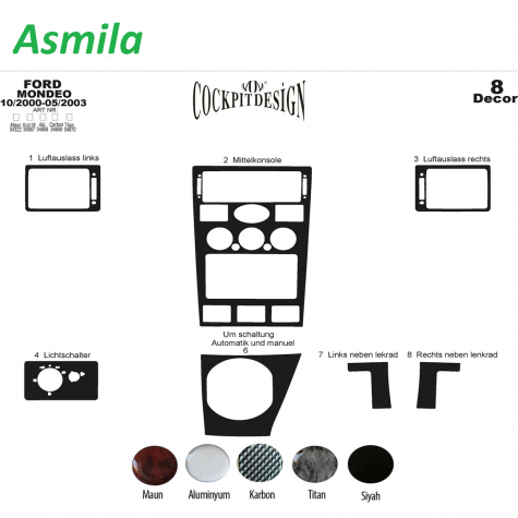 Ford Mondeo Maun Kaplama 2000-2003 arası 8 Parça