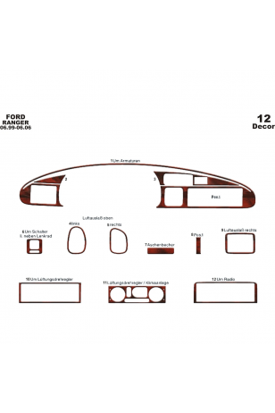 Ford Ranger Maun Kaplama 1999-2006 arası 12 Parça